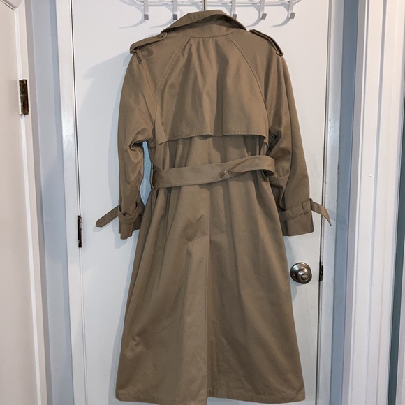 Vintage 80s London Fog Belted Trench Coat Size 6p Removable Inner Wool Lining - Picture 2 of 16